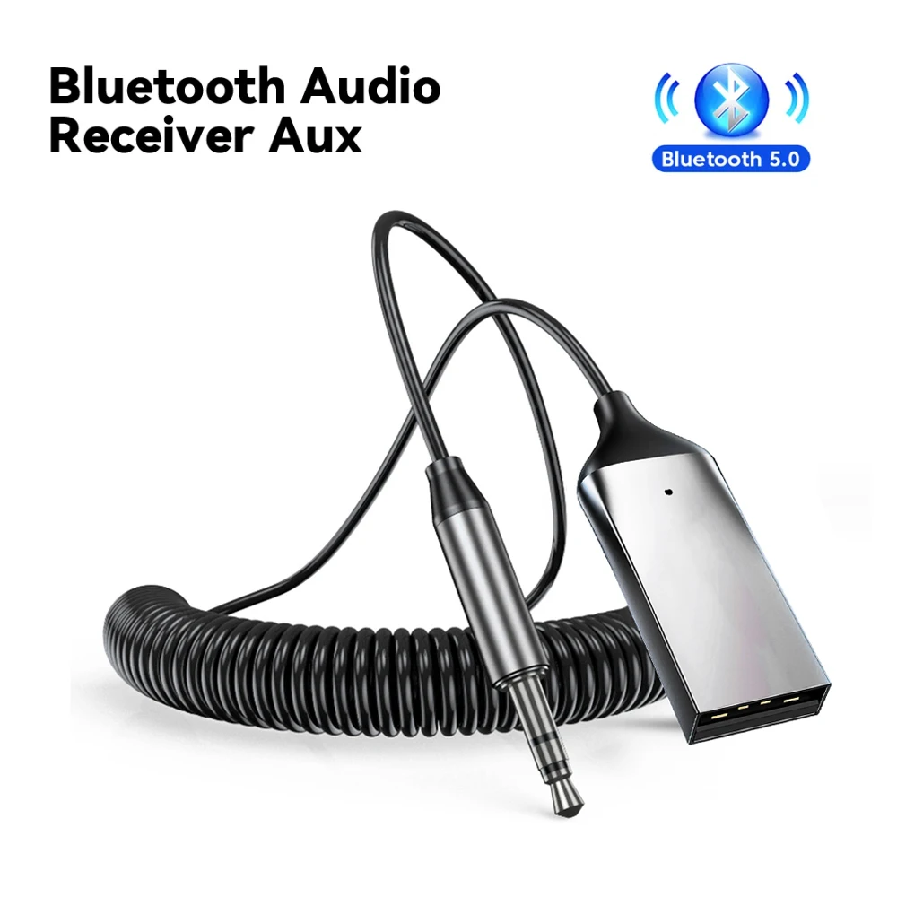 2 In1 Bluetooth 5.0 Transmitter Wireless Bluetooth Receiver Car AUX 3.5mm Bluetooth Adapter Audio Cable For Speaker Headphones