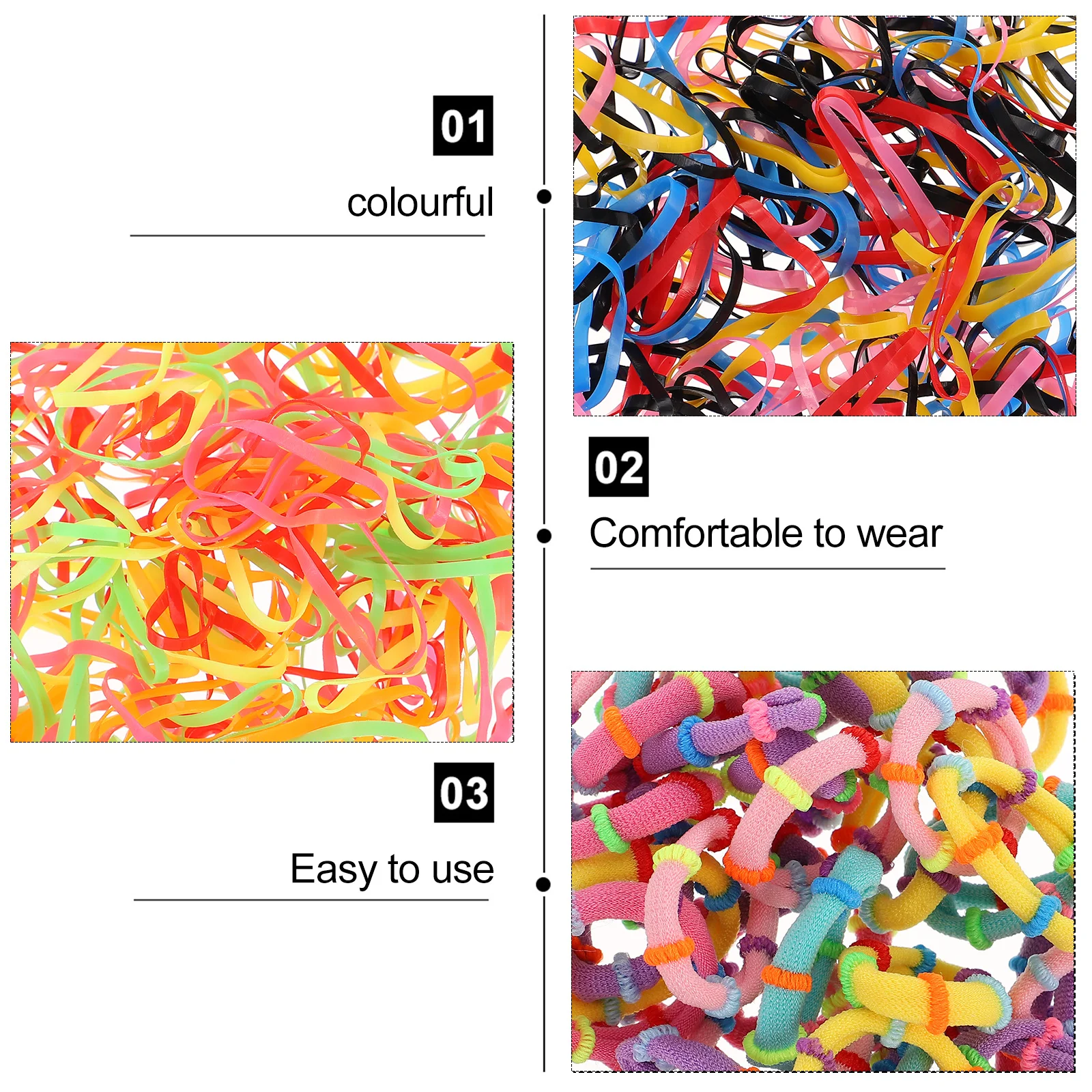 

1 Set Accessory Colorful Stylish Clips Hair Ropes Stretchable Hair Claws For Party Birthday Christmas