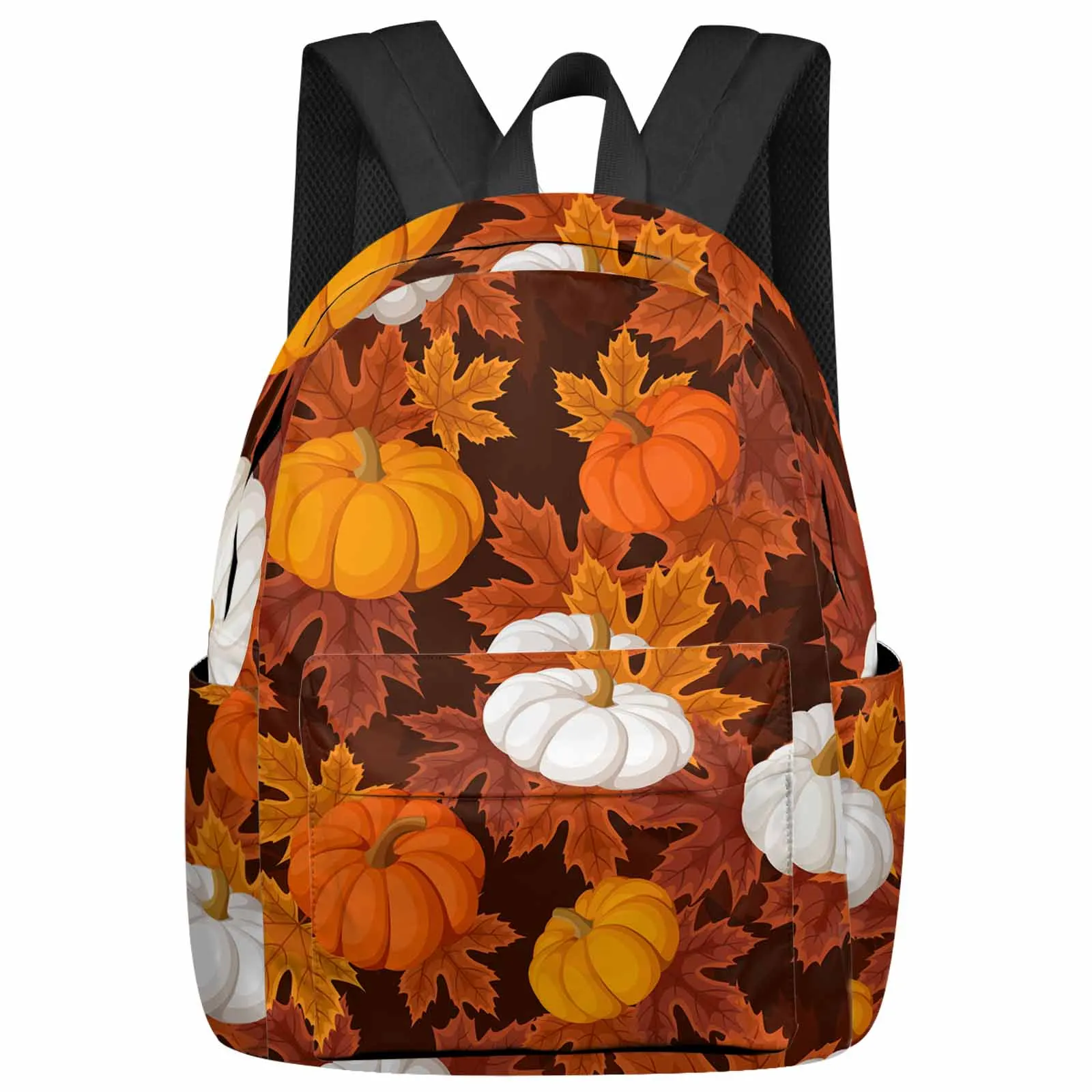 Autumn Yellow Orange White Pumpkin Backpacks Custom Student School Bags Laptop Backpack Men Women Female Travel Mochila