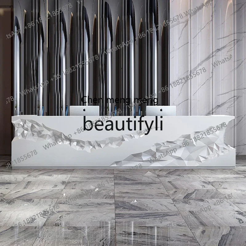 

Painting Front Desk FRP Reception Beauty Salon Modern Service Bar Company Consultation