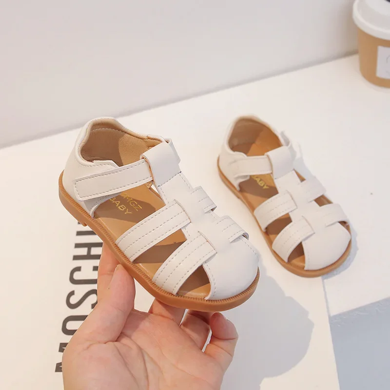

Summer New Girls' Sandals Bao Head Casual Braided Princess Shoes Solid Color Comfortable Girls Daily Kids Sandals High Quality