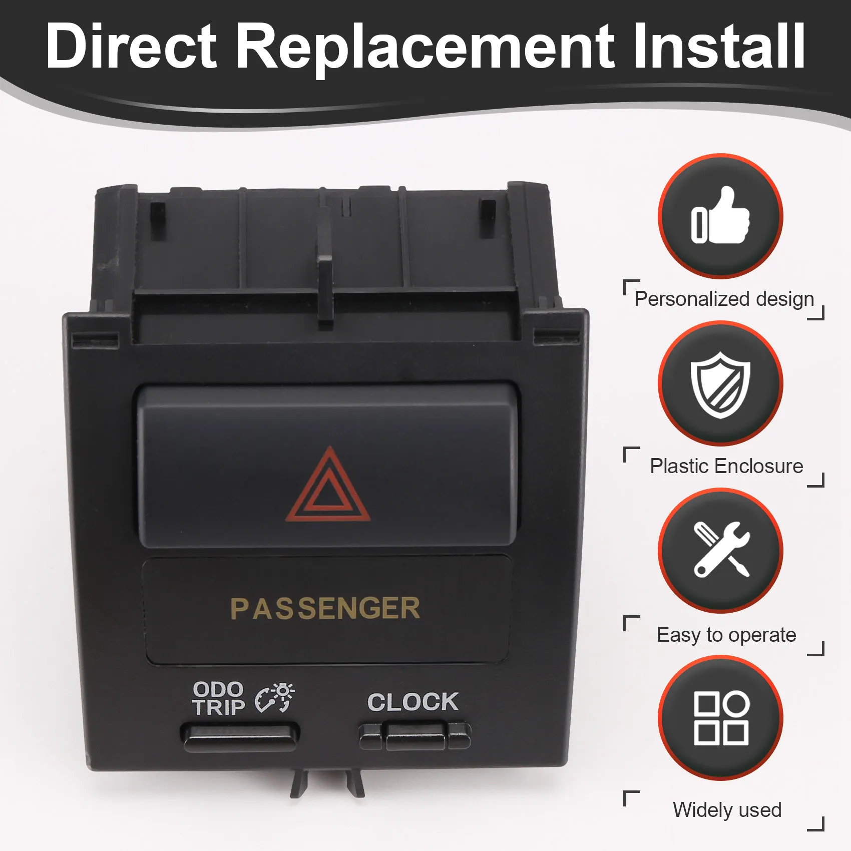 

AASS-Car Dashboard Emergency Switch Button Assembly Double Flash Button Warning Llight Button For TOYOTA Vios Yaris