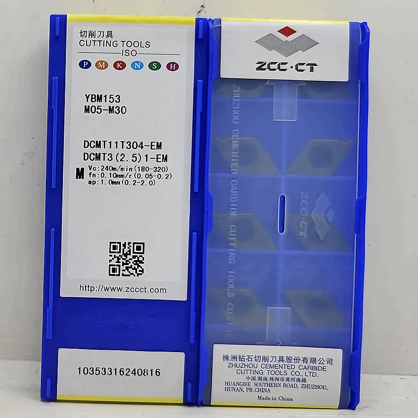 

ZCC.CT DCMT11T304-EM YBM153/DCMT11T308-EM YBM153/DCMT11T304-EM YBM253/DCMT11T308-EM YBM253 CNC carbide turning inserts 10PCS/BOX