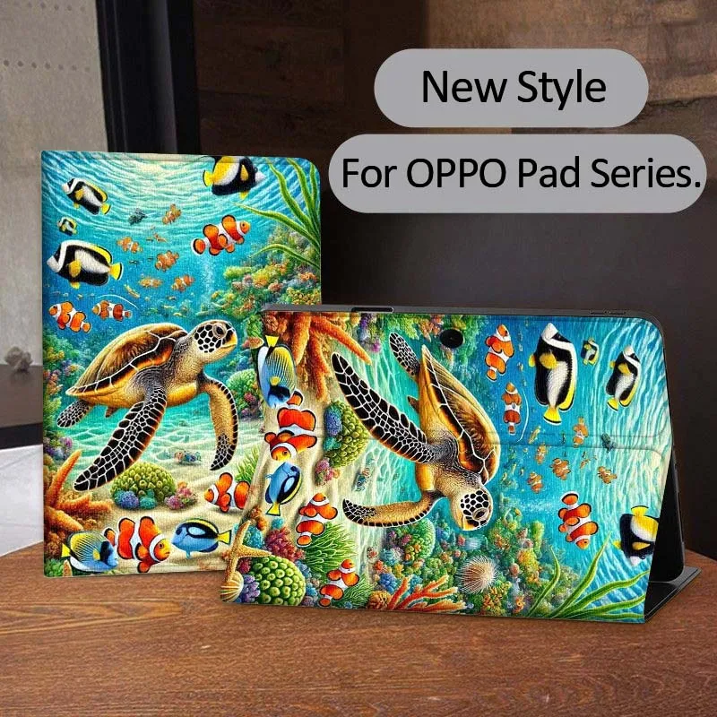 

Ocean Turtles Cute Tablet Case For OPPO Pad 2 3 4 11 SE X Air 2 Neo Pro 12.1 10.36 11 11.4 13.2 Inch