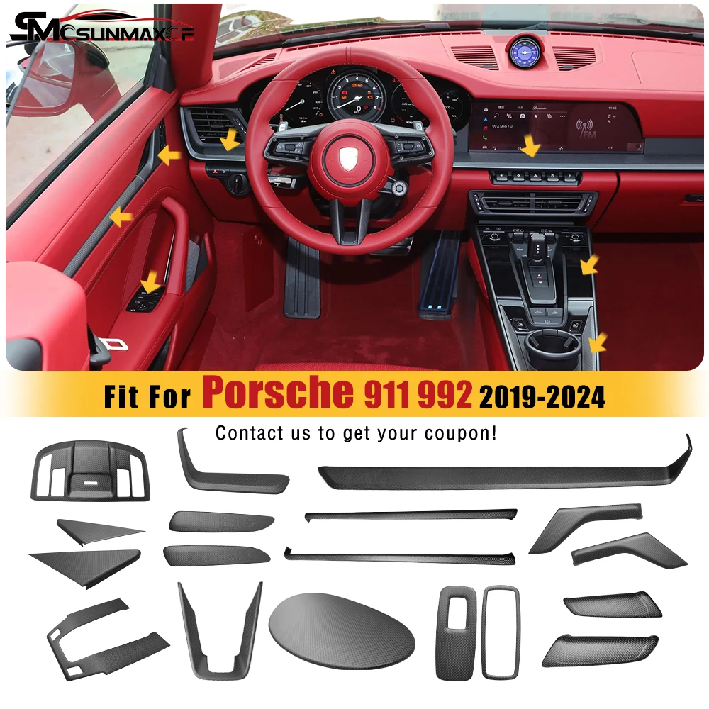 

Внутренняя Панель центральной консоли из углеродного волокна для Porsche 911 992 Carrera Turbo S Targa 2019-2024 OEM