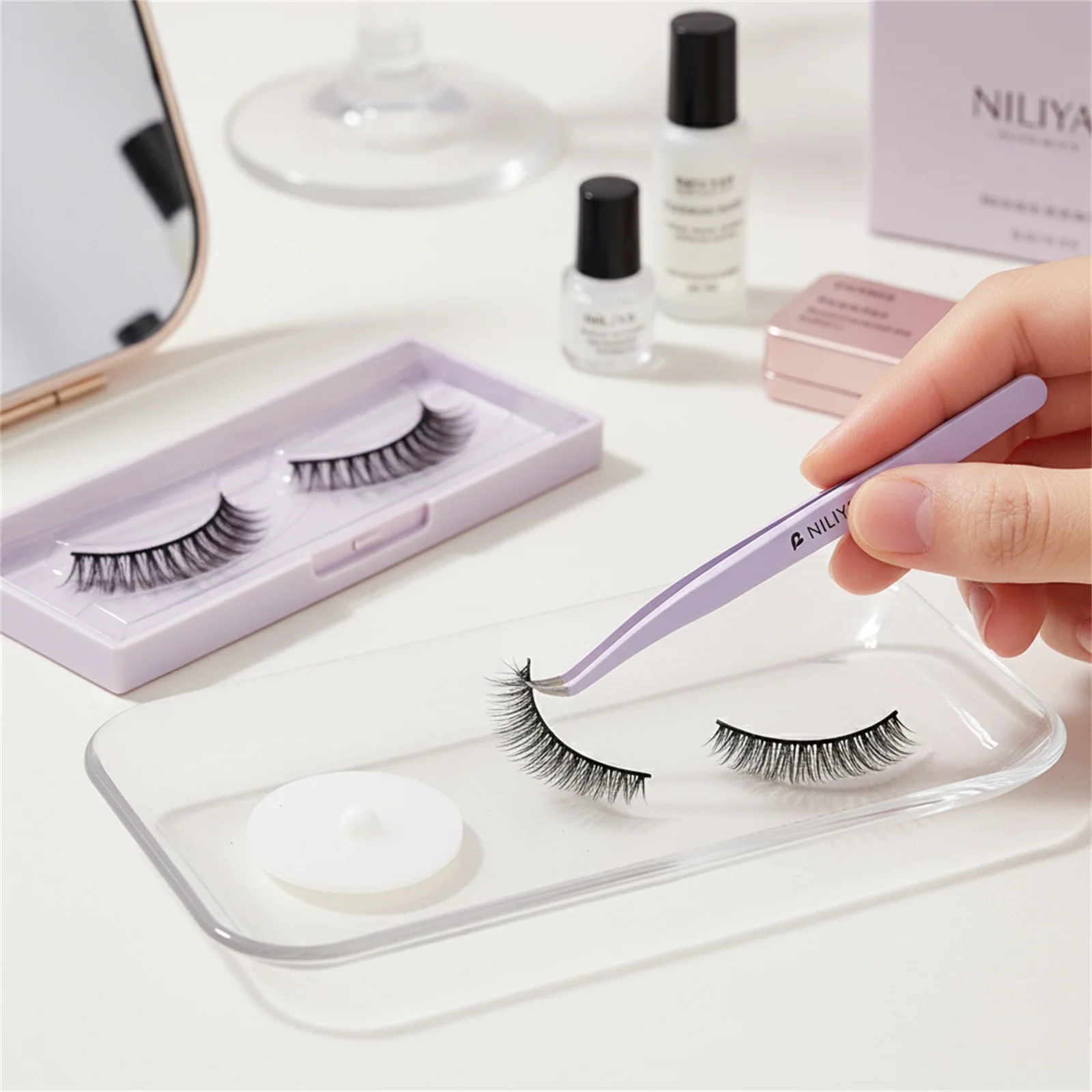 Pince à faux cils antistatique, outils professionnels pour cils, pince à plumes dorées pour Extensions de cils, outils de beauté
