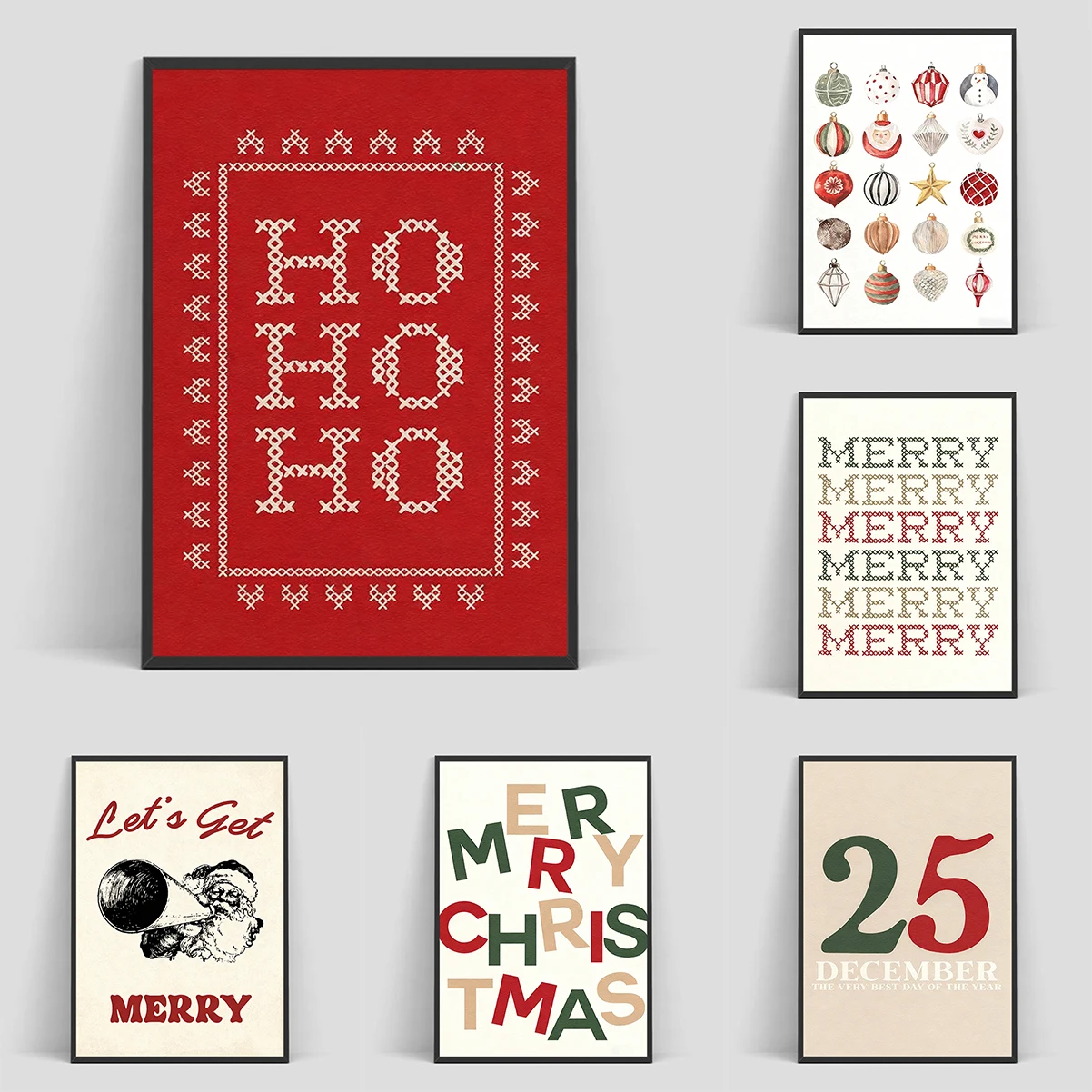 

Classic Christmas Prints Poster Wall Art Christmas Room Decor Xmas Party Holiday Decor Printable Canvas Painting Poster Gift