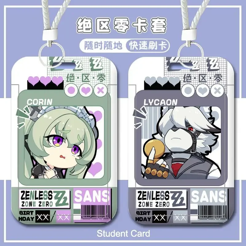 Hot Zenless Zone Zero Anby Ben Hoshimi Von Q Version Business Retractable Credit Card Holders Bank ID Holder Bus Card Cover Case