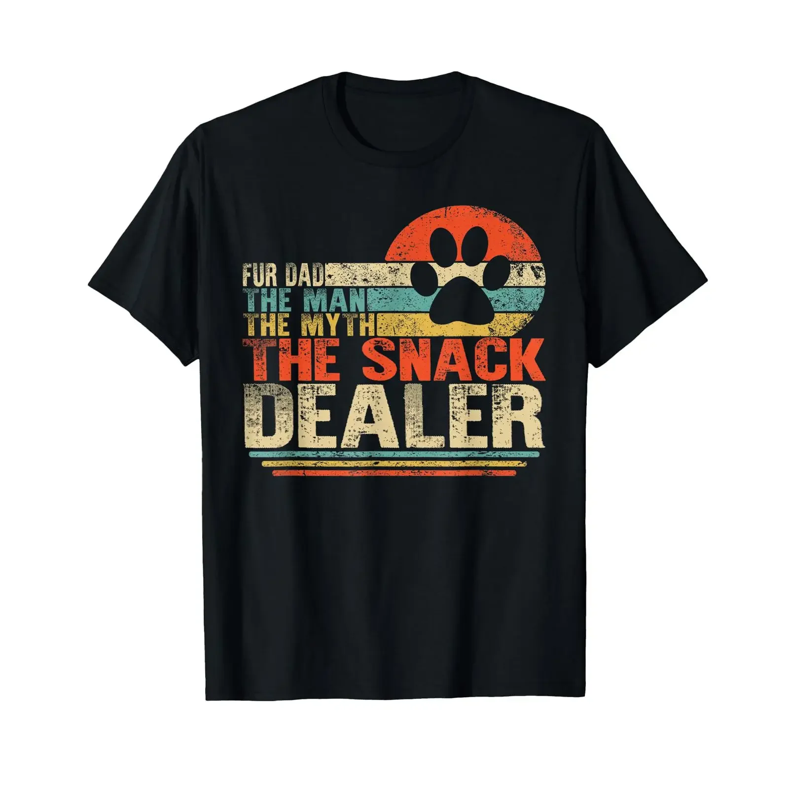 Dog Fathers Day Fur Dad The Man Myth Snack Dealer T Shirt vintage Washed Versatile graphic Comfortable Stretched fashion
