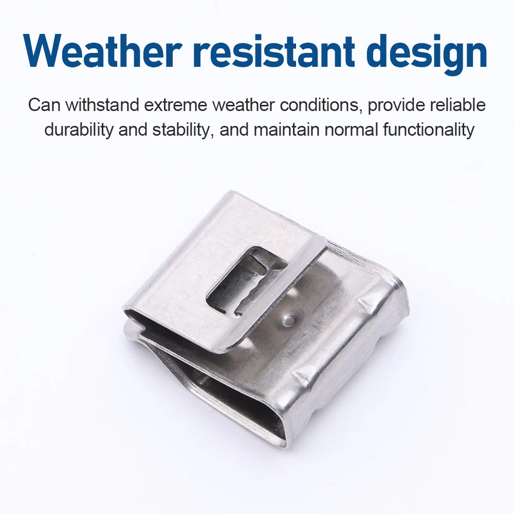 10pcs Solar Photovoltaic Cable Clamp Stainless Steel Cable Trailer Clamps Clip Solar Street Light Wiring Cable Clamp
