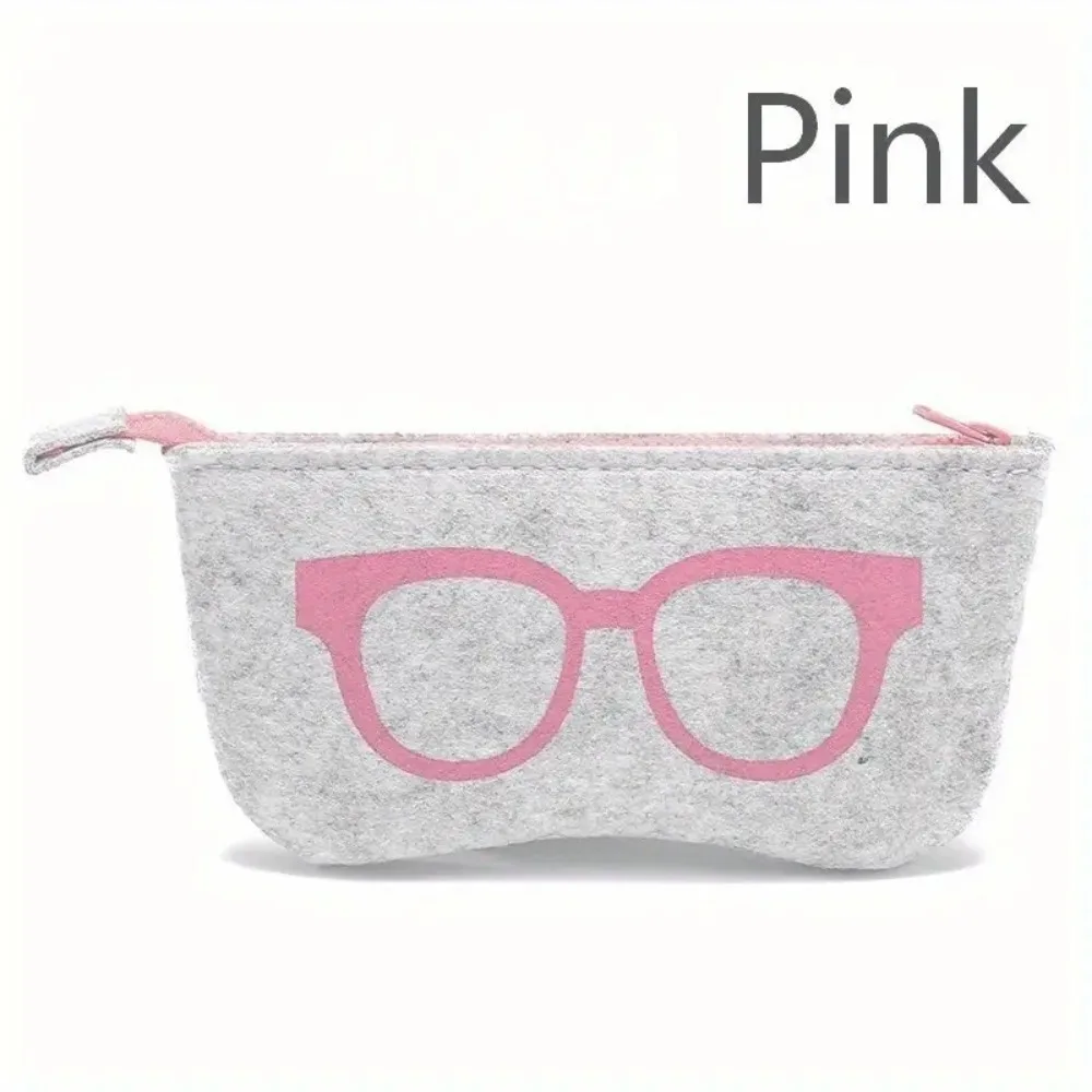 Stylish Wool Felt Glasses Case With Zipper - Perfect For Home Storage & Organization