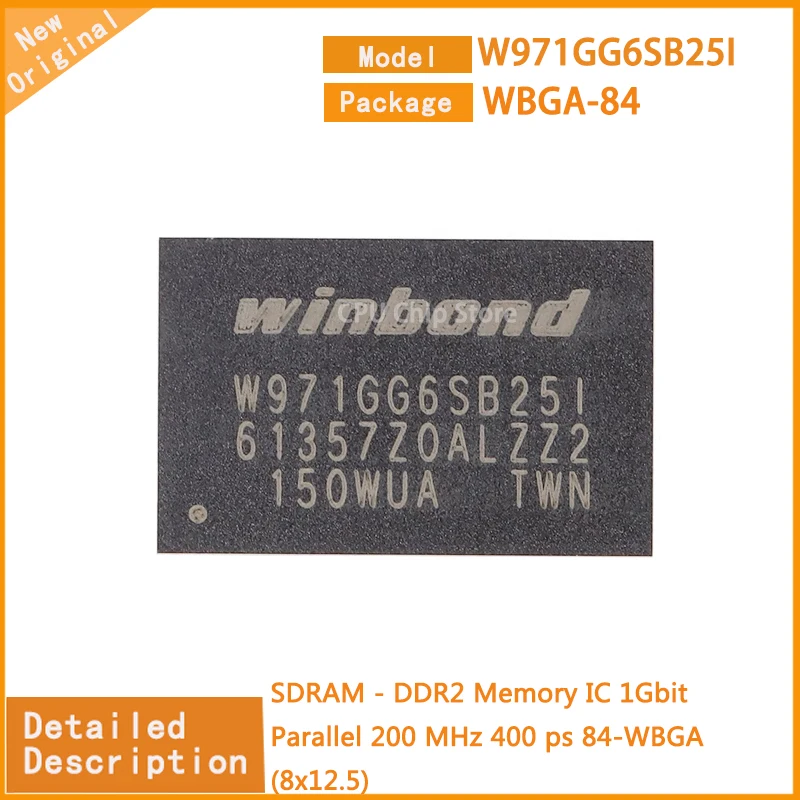 5Pcs/Lot New Original W971GG6SB25I W971GG6 SDRAM - DDR2 Memory IC 1Gbit Parallel 200 MHz 400 ps 84-WBGA (8x12.5)