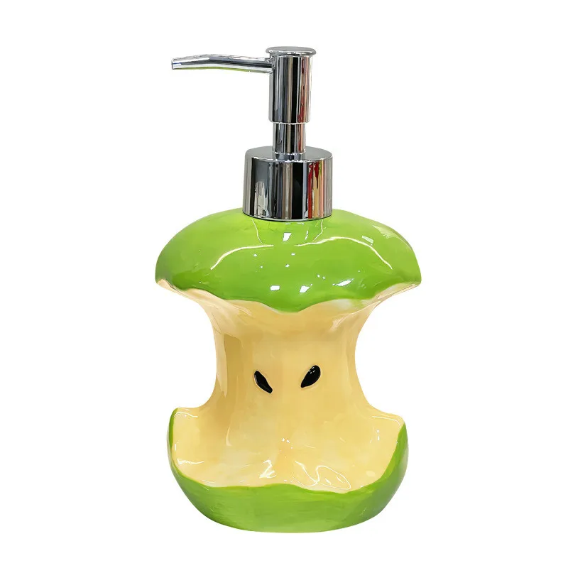 크리 에이 티브 애플 로션 빈 병 세라믹 가정용 화장실 프레스 유형 핸드 워시 샴푸 분할 항아리