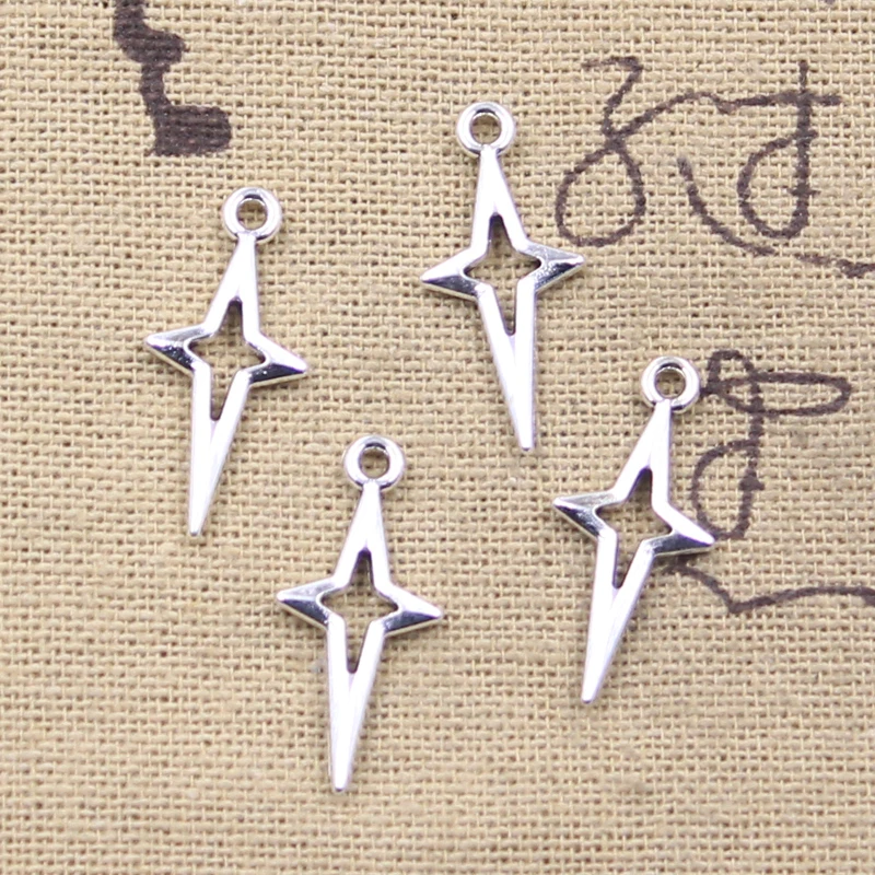 30pcs Charms North Star 23x10mm Antique Silver Color Pendants Making DIY Handmade Tibetan Finding Jewelry