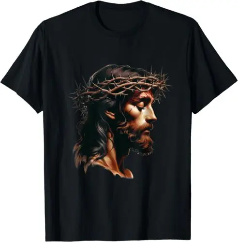 NEW LIMITED Vintage Face Of Jesus Crown Of Thorns Religious Bible Verse T-Shirt