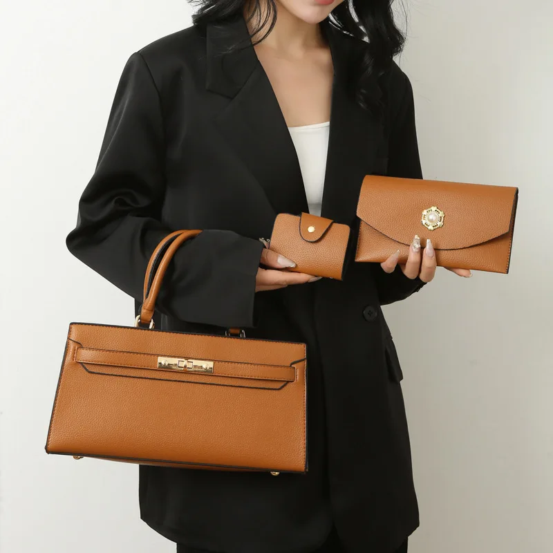 حقيبة عصرية جديدة راقية، حقيبة كتف نسائية، مجموعة مكونة من ثلاث قطع فاخرة ومتعددة الاستخدامات، حقيبة الأم والطفل. #1