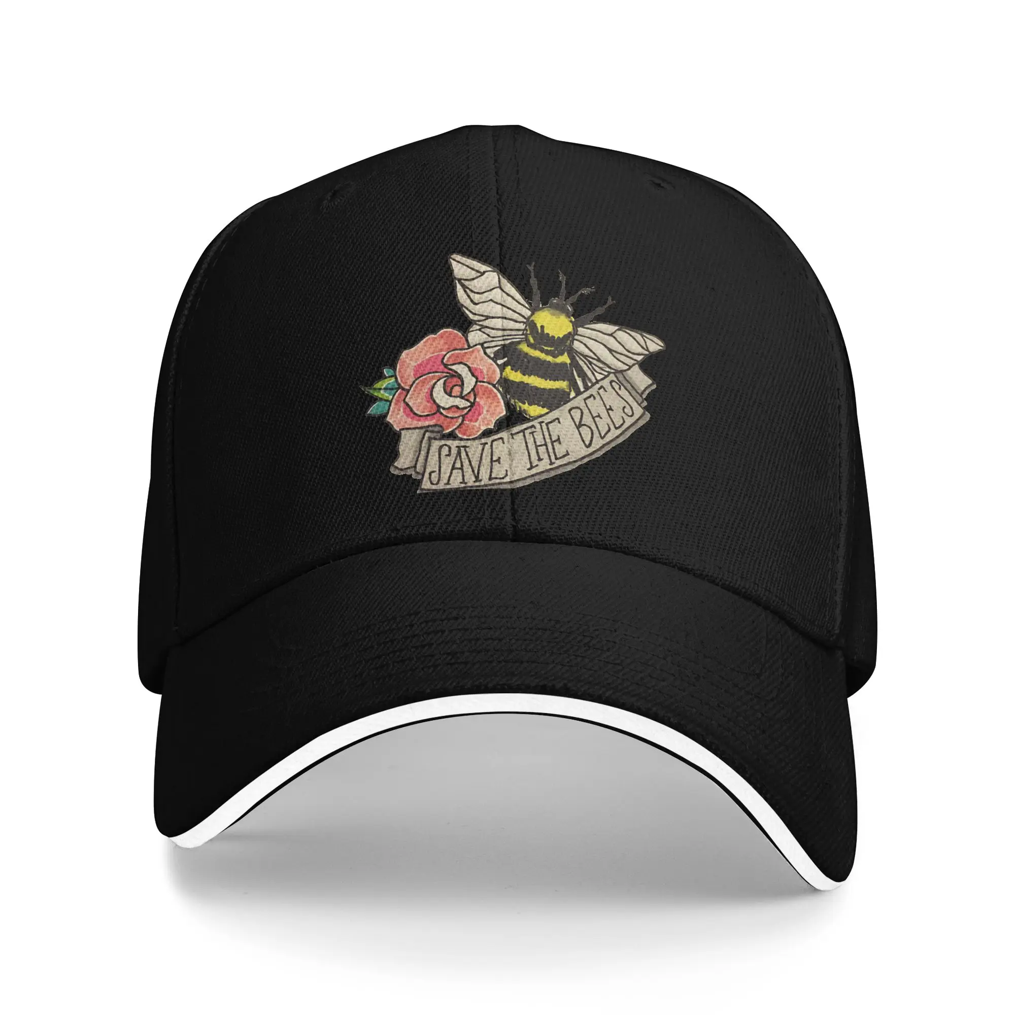 Save the Bees Baseball Cap  y2k Cute Unisex Men Trucker Hat Sunscreen Print Outdoor Sport Baseball Caps Birthday Gift