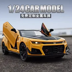 1:24 Chevrolet Camaro Alloy Diecast Model Toy Car Sound And Light Pull Back Metal Car Simulation Collection Gifts Toys Boy A327