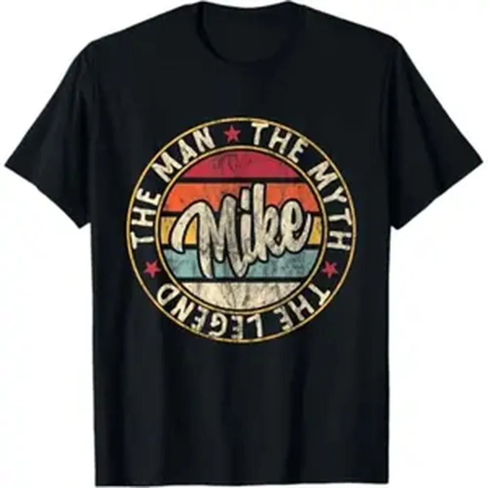 Cotton Mens Mike The Man The Myth The Legend First Name Mike T-Shirt Golf Gift T-Shirt For Men And Women