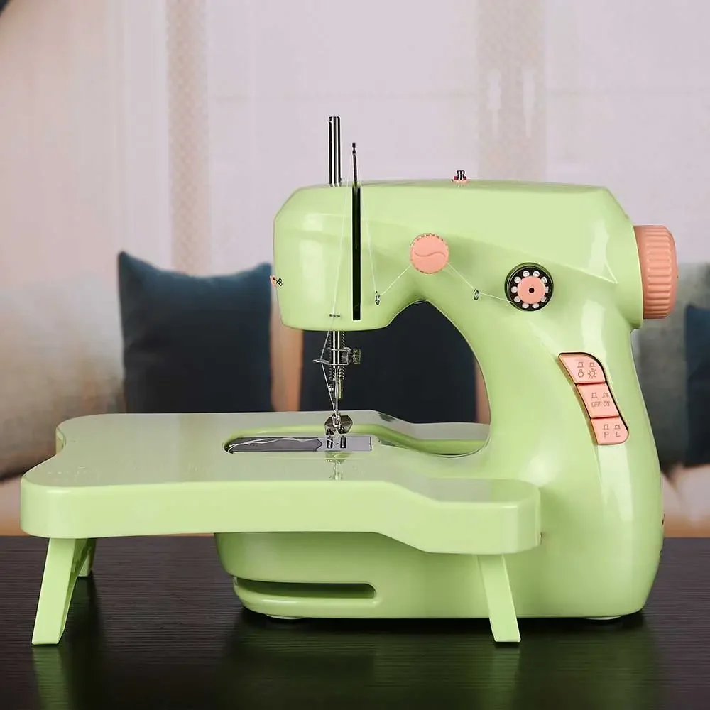 Deluxe Small Portable Home Sewing Machine, Mini Manual Double Thread DIY Repair with Night Light and Pedal, Perfect for Househol