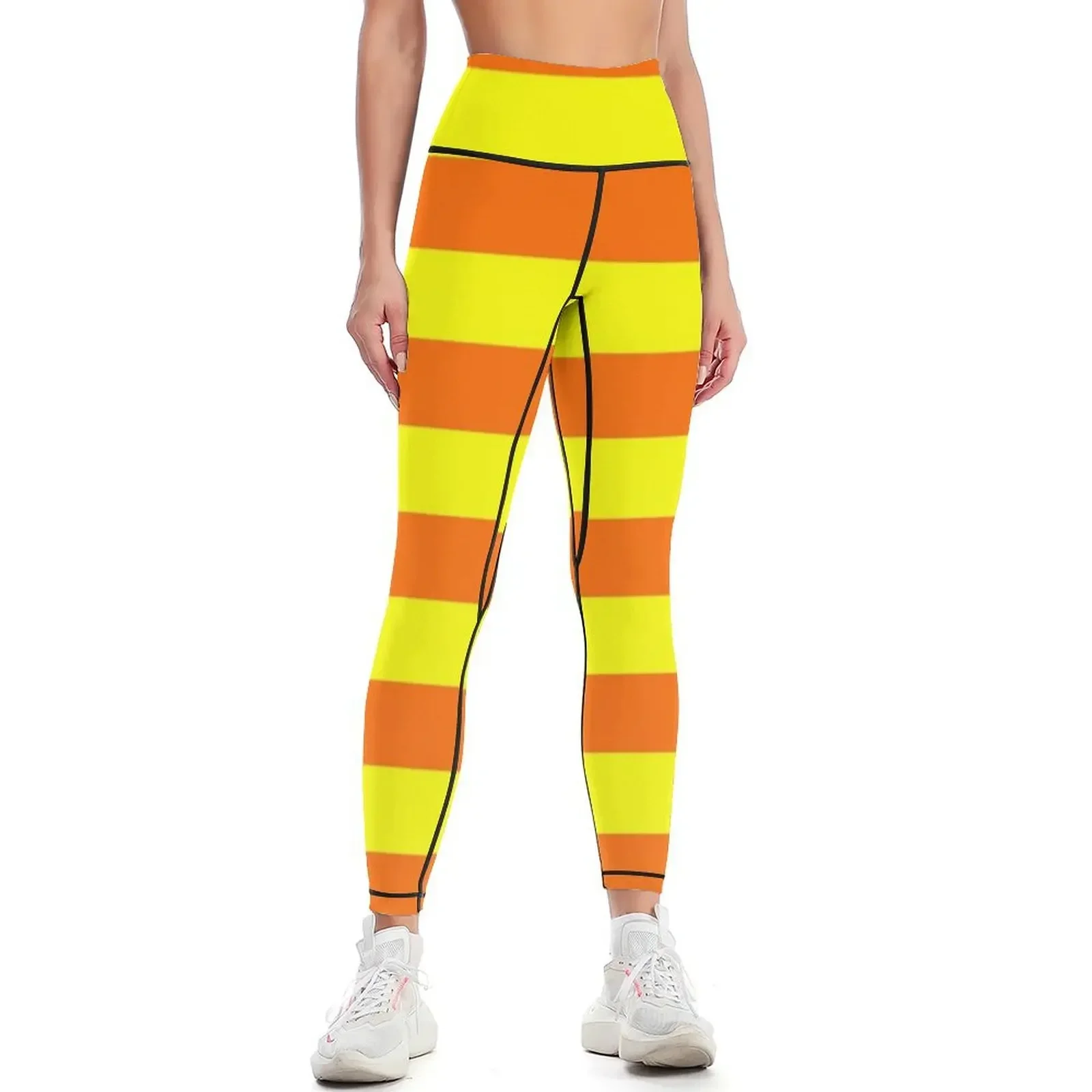 

orange and yellow stripes Leggings sporty woman gym legging push up Women's push up gym wear Womens Leggings