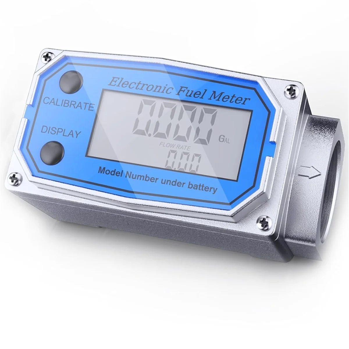 A93Z Flow Meter 3/4 Inch Digital LCD Display, NPT Counter Waterproof Oil Flow Meter, Between GAL , QTS, PTS, L and M³ Units