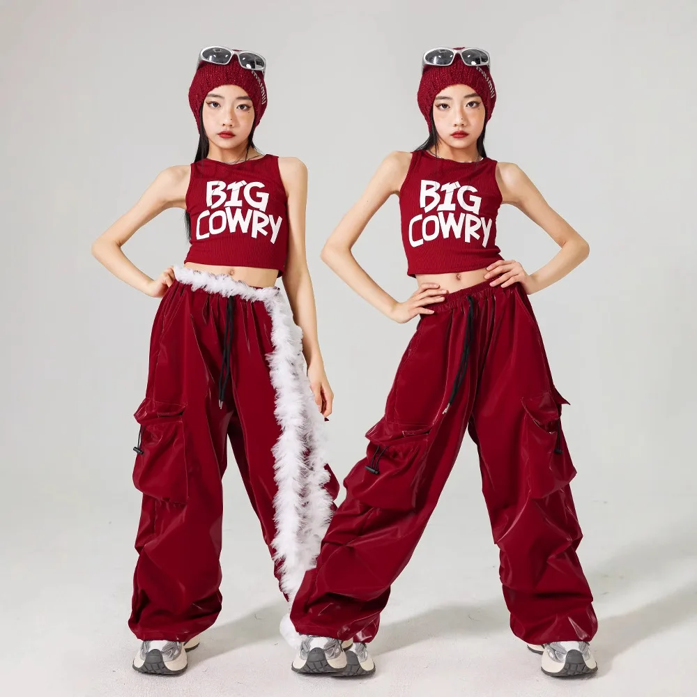 حروف وضع المحكمة K-pop Haut حروف رياضية للركض بنطلونات fille group vêtements مجموعات enfants الهيب هوب ملابس الشارع الشهير