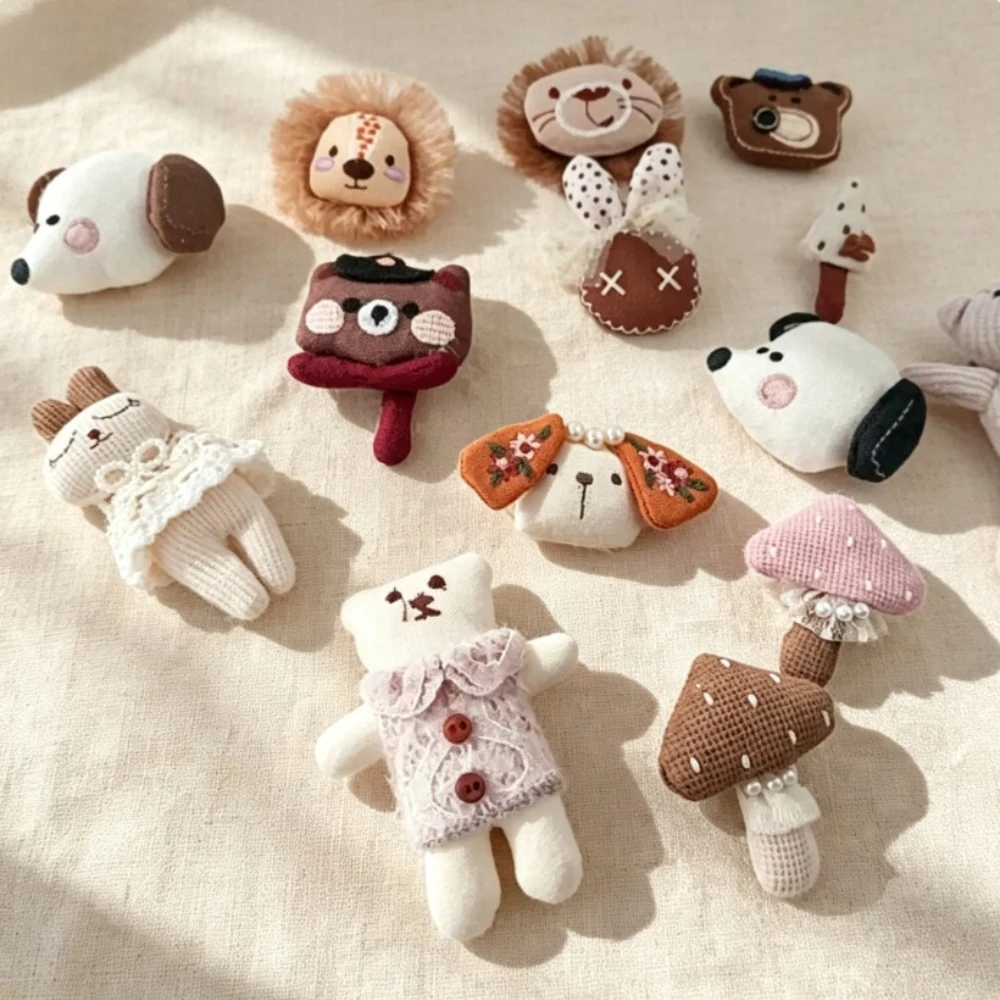 1pc 2025 New Arrivals Handmade Linen & Cotton Fabric Brooches, Japanese Retro Style Pin Diy Accessory