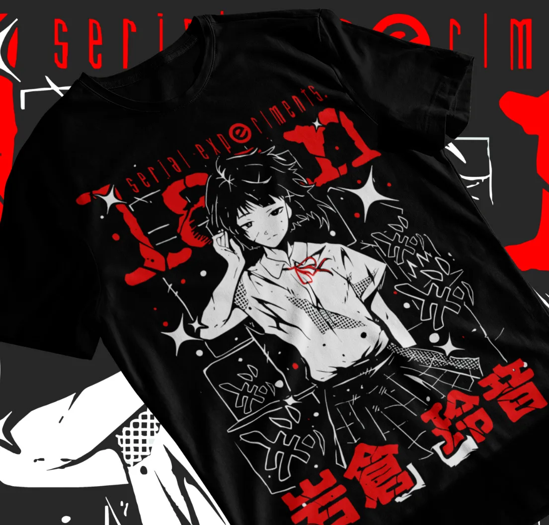 Serial Experiments Lain Shirt Cyber T-Shirt Anime Manga Unisex Soft Tee