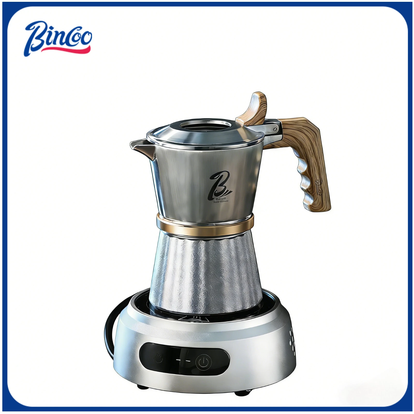 

Bincoo Premium 3-Valve Moka Pot 316 Surgical Stainless SteelHome Espresso Brewer Complete Set Ideal for Coffee Enthusiasts