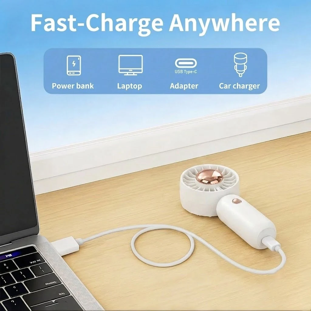 New Portable Silent Mini Bladeless Electric Fan Pocket Fan Suitable For Outdoor Travel Office Travel Accessories