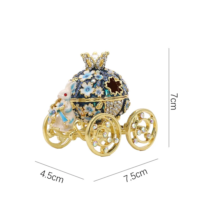 Pumpkin Car Wedding Ring Storage Box Princess Blossom Cherry Carriage Ornaments For Home Desk Decor Jewelry Organizer Girl Gift