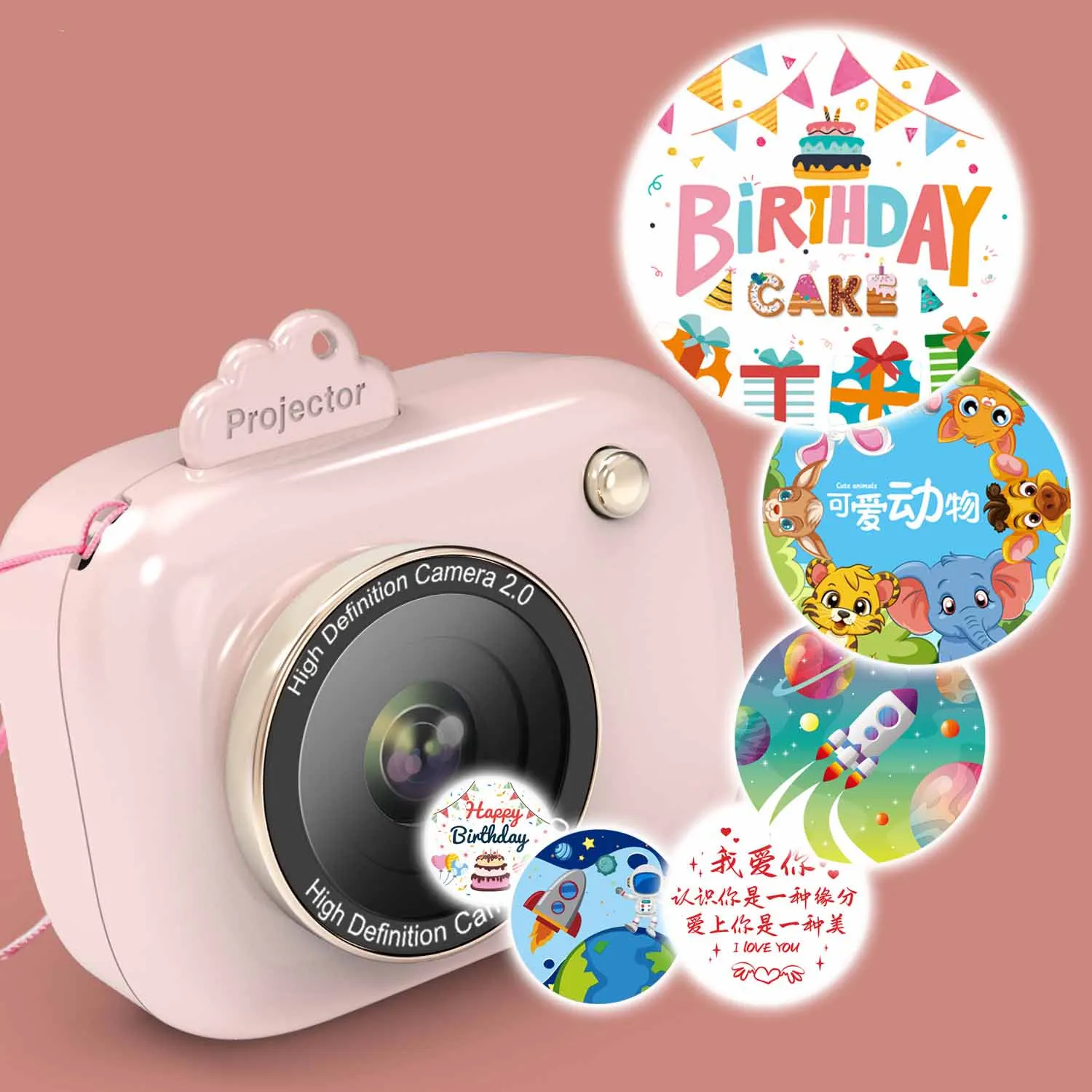 Children's Cartoon Projection Camera Kindergarten Simulation Camera Boys And Girls Mini Projection Toys Holiday Birthday Gift