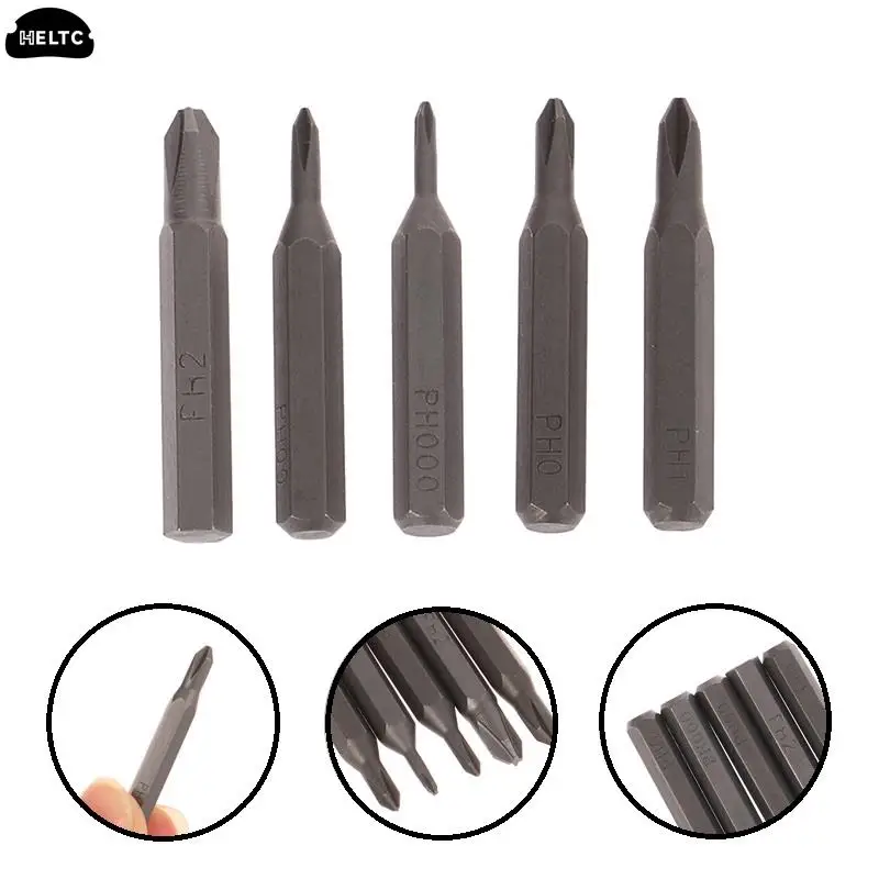 5Pcs H4×28mm Cross Screwdriver Bits Steel PH0000 PH000 PH00 PH0 PH1 PH2 4mm Hex Shank Professional Screwdrivers Set Tools