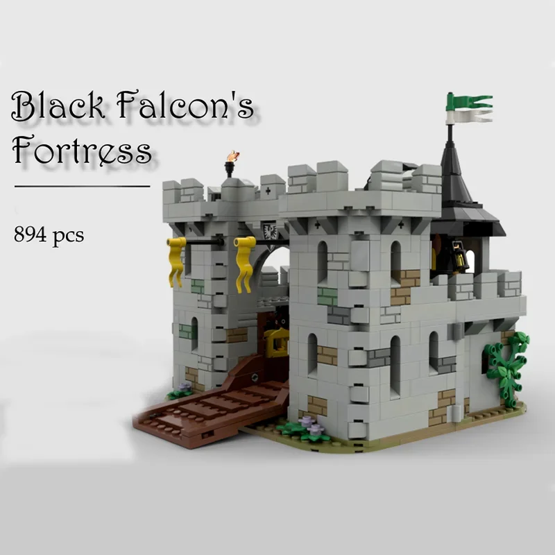 

888 шт. MOC черные соковы, крепость, средство, средневековый легион, замок, защита, классический Remake, сделай сам, строительные блоки, подарок