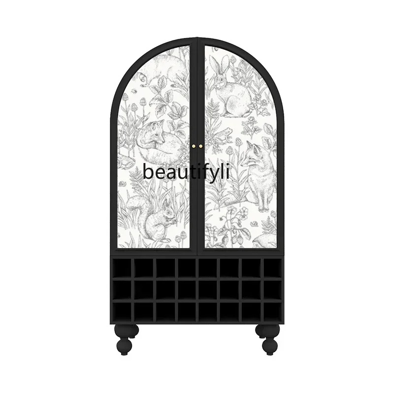 ssK178 ss 25 Lekka luksusowa szafka boczna do przechowywania i ekspozycji czerwonego wina do restauracji, dekoracyjna