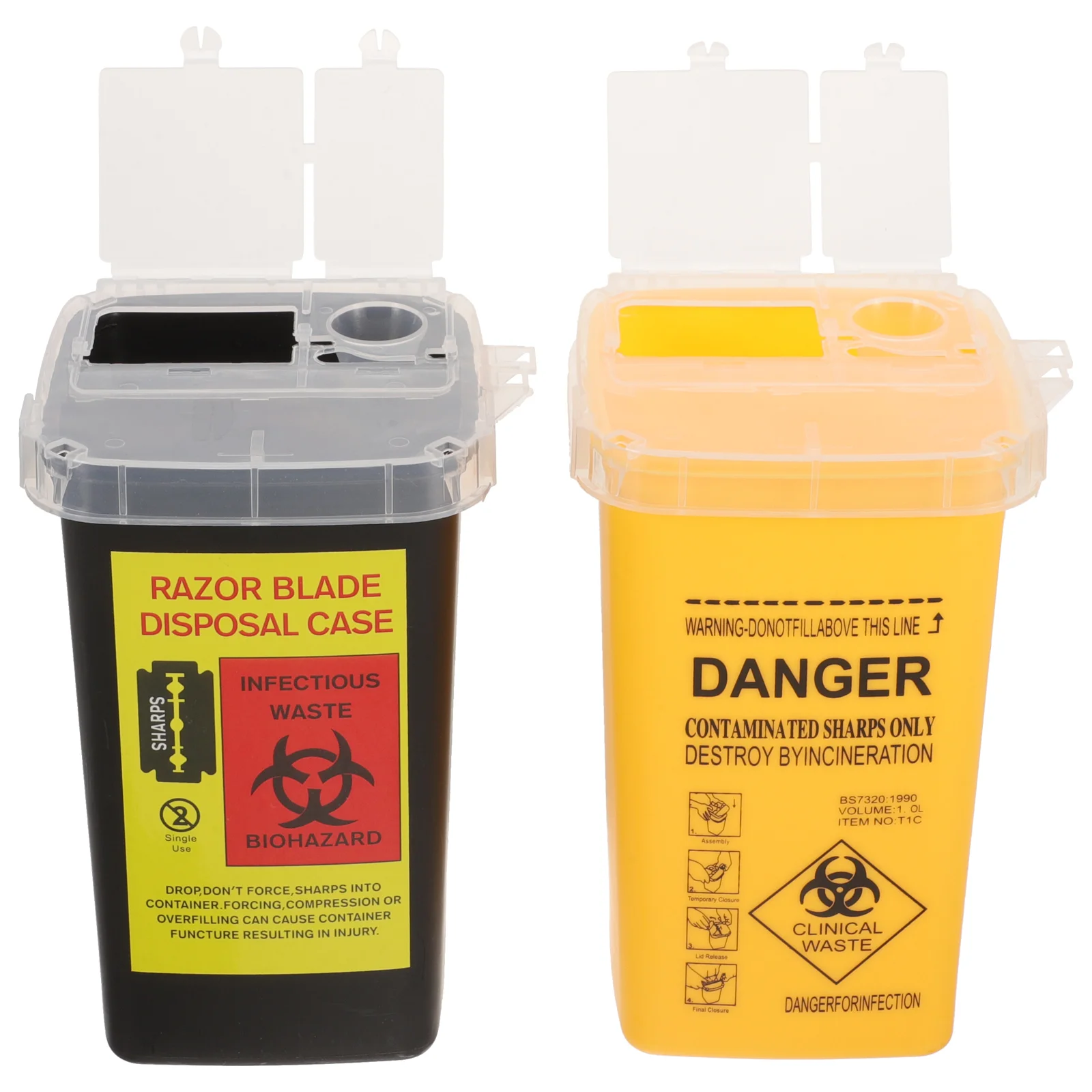 2pcs Sharps Disposal Containers Plastic Recycle Boxes Tattooing Sharps Waste Disposal Holders sharps bucket