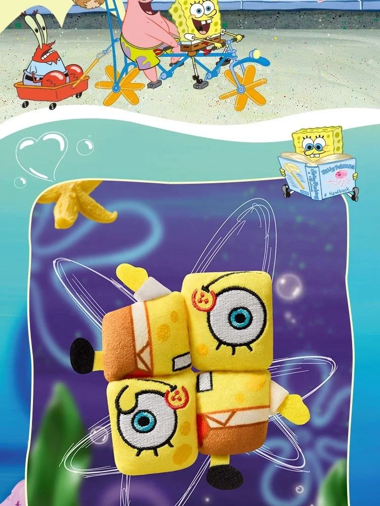 Original X11 SpongeBob Schwammkopf Bikini Bottom Tagesausflug Überraschungsbox Niedlicher Plüsch-Schlüsselanhänger Taschenanhänger Anime-Figur Sammlerstück Geschenk – Detail 21