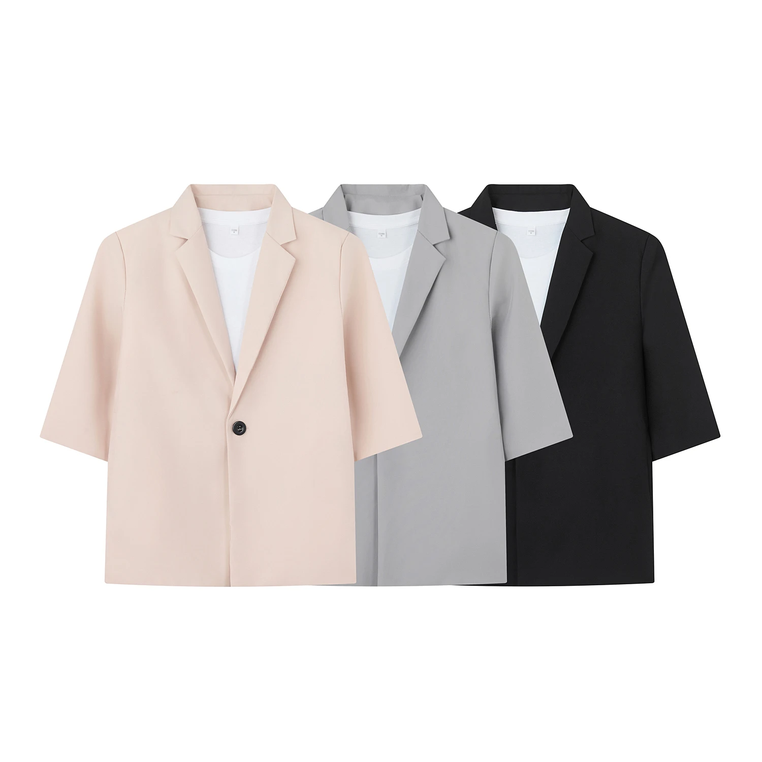 

Casual Sle Men's ort Sve Single Button Slim Fit Summer Jaet Breathable Polyester Fiber Profional Casual Faion