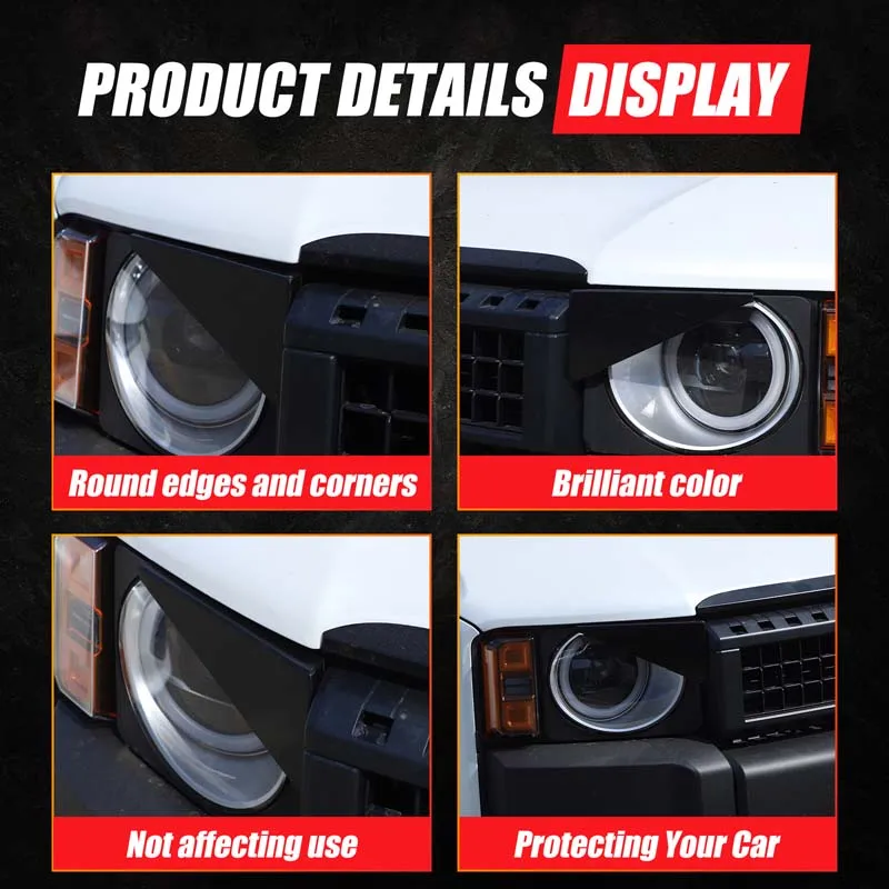 

Aluminum Alloy Black For Toyota Land Cruiser Prado 250 LC250 2024+ Car Headlight Decorative Accessories (Round Light Version)