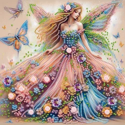 DIY flower fairy 5D Special Shape Diamond Art Kits for Beginners, Diamond Art Painting Kits for Home Wall Decoration Gift