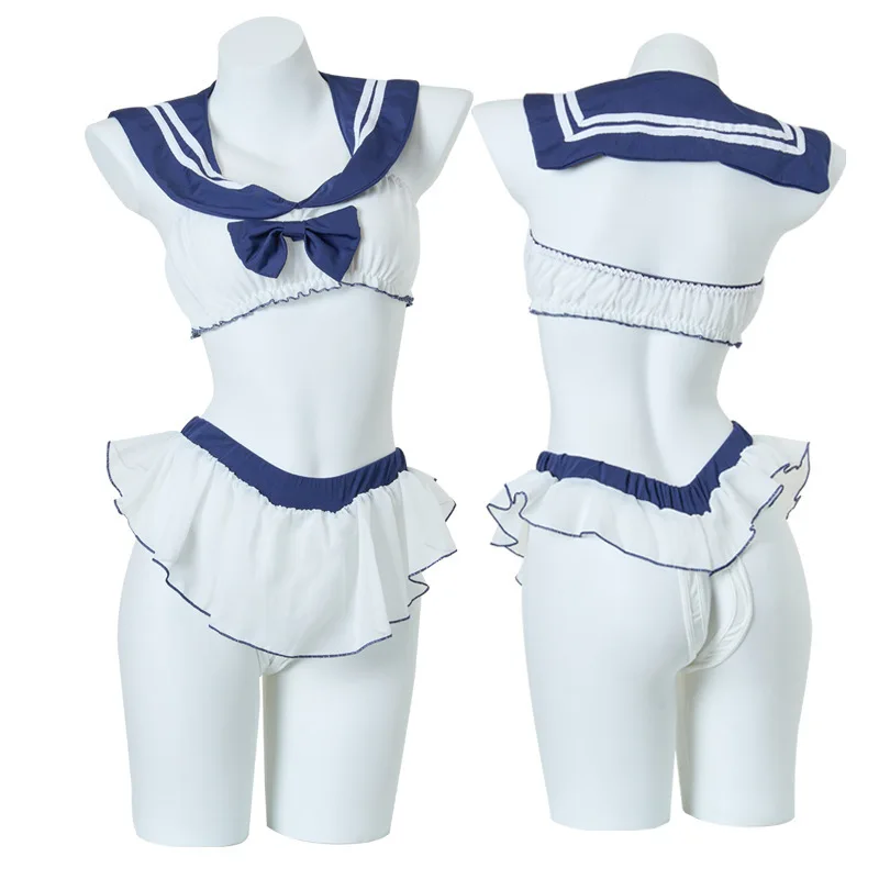 Uniforme de marinero de tentación bidimensional para adultos, traje de lazo dividido jk, sexy, lindo y atractivo, estudiante