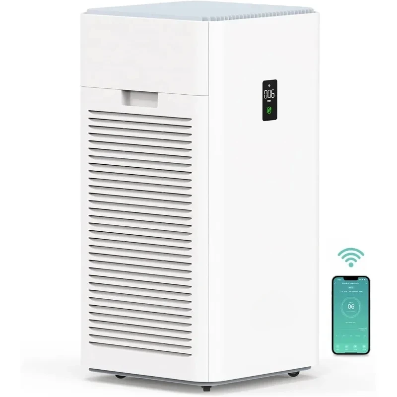 Large Room Air Purifier, H13 True HEPA,4555 Sq.Ft Coverage,24dB Low Noise For Bedroom Air Purifiers,Removal Of 0.01 Microns