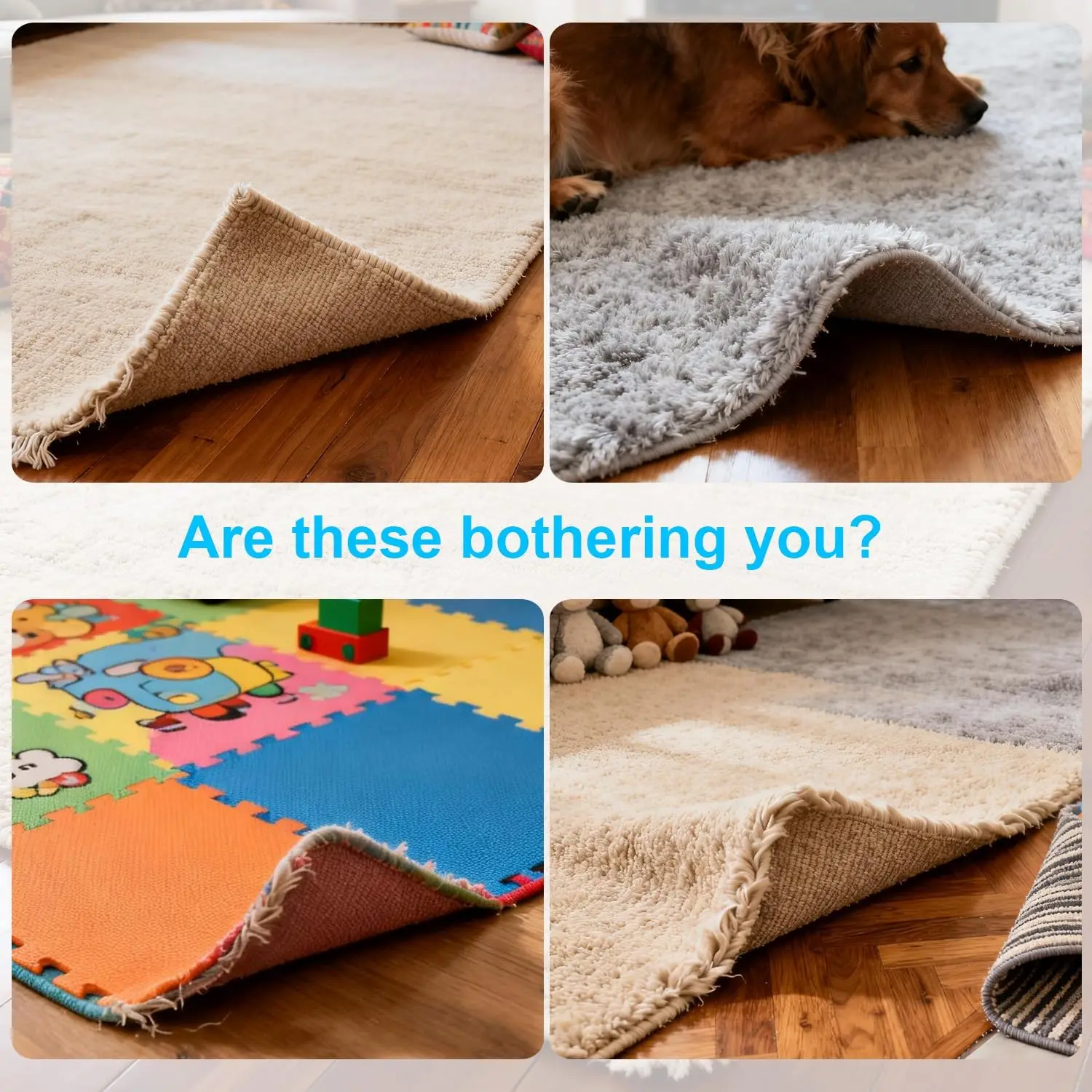 Triangle carpet tape，double-sided anti slip carpet clip，anti curling carpet pad，keep the corners of floor tiles and carpets flat