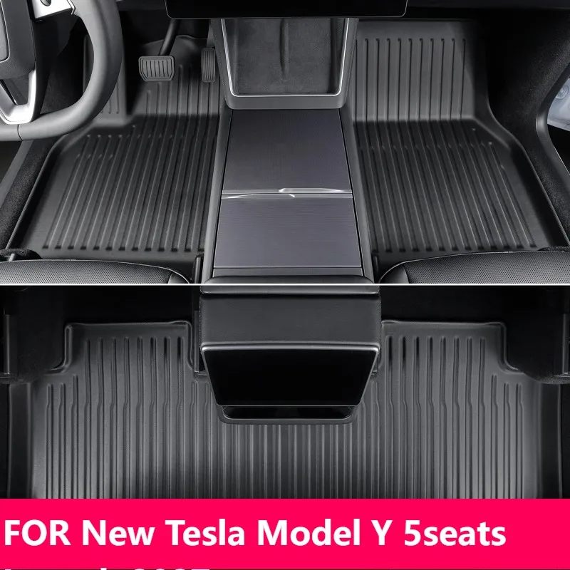 

Для нового Tesla Model Y 5 местного запуска 2027+ коврики TPE и подкладка багажника черного цвета