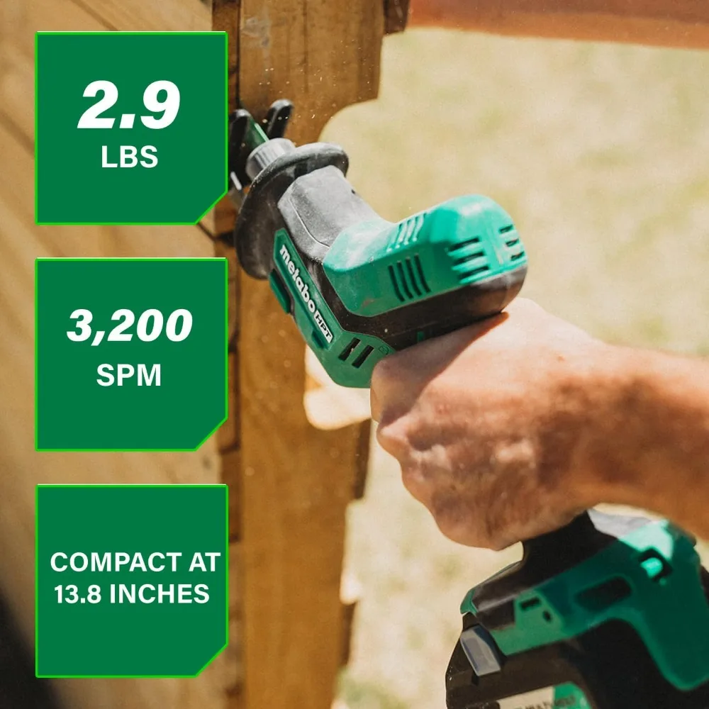 

18V Cordless Reciprocating Saw | One-Handed Design | 3,200 Strokes Per Minute | Accepts Reciprocating or Jig Saw Blades