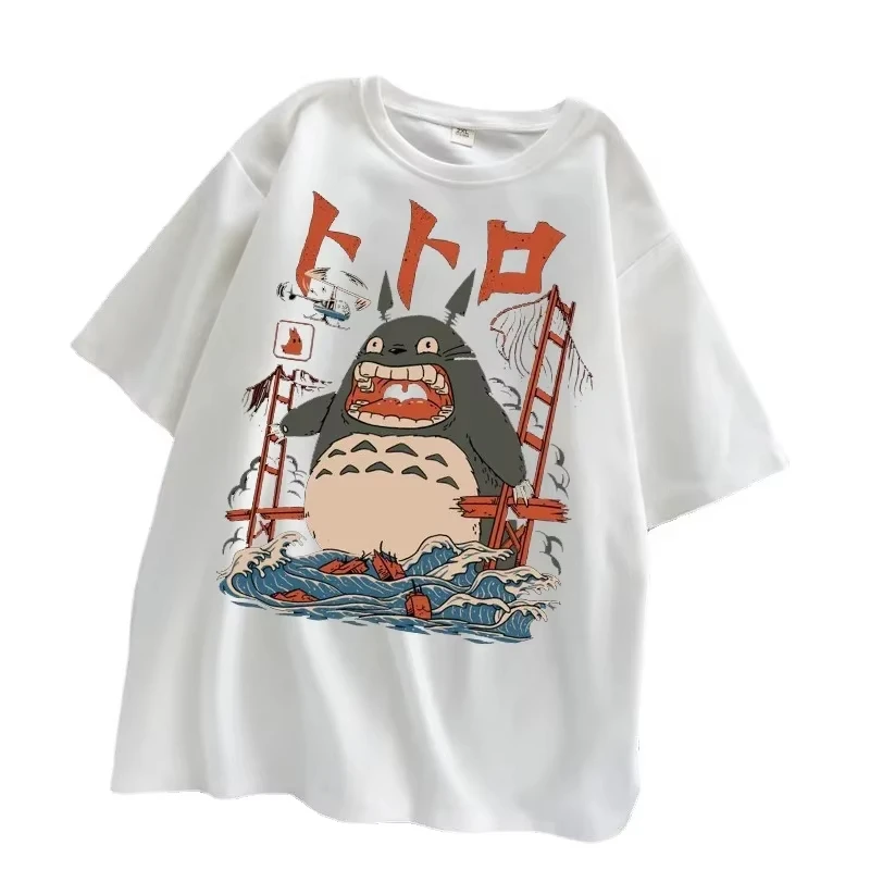 New Summer Totoro Fashion Street T-shirt for Boys and Girls Summer Cartoon Casual Round Neck Children/Adults Cotton T-shirt view 4