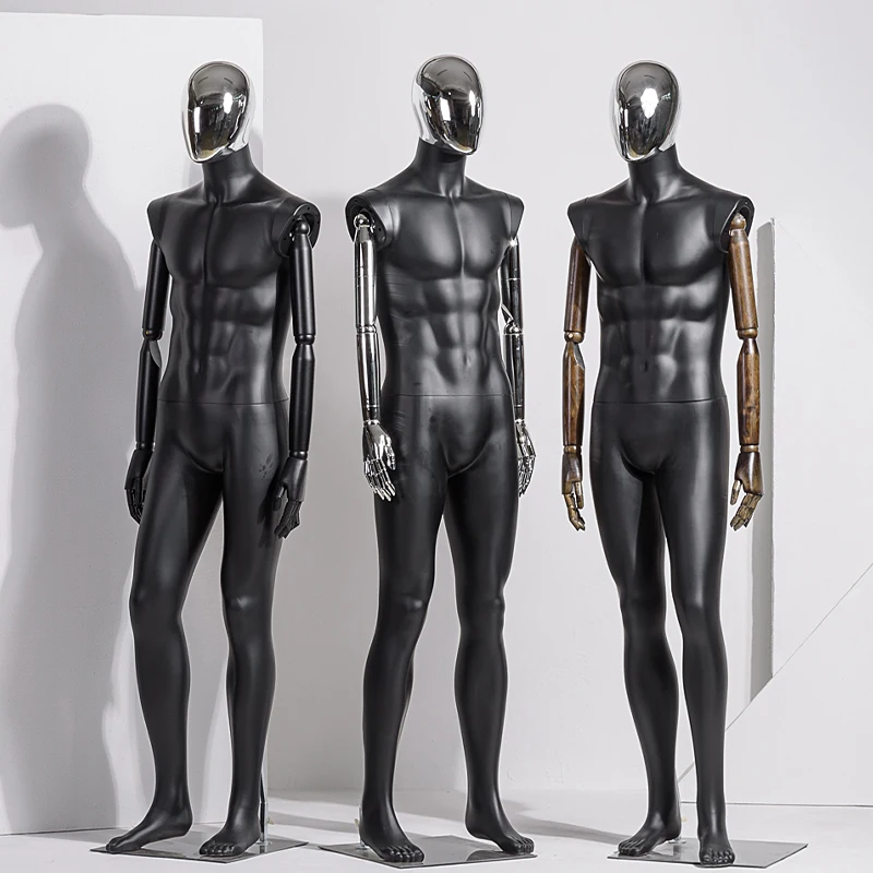 hot sales Chroming Silver Male Models Full Body Mannequin for Man Clothing Store showcase Fashion Boutique Men Dummy