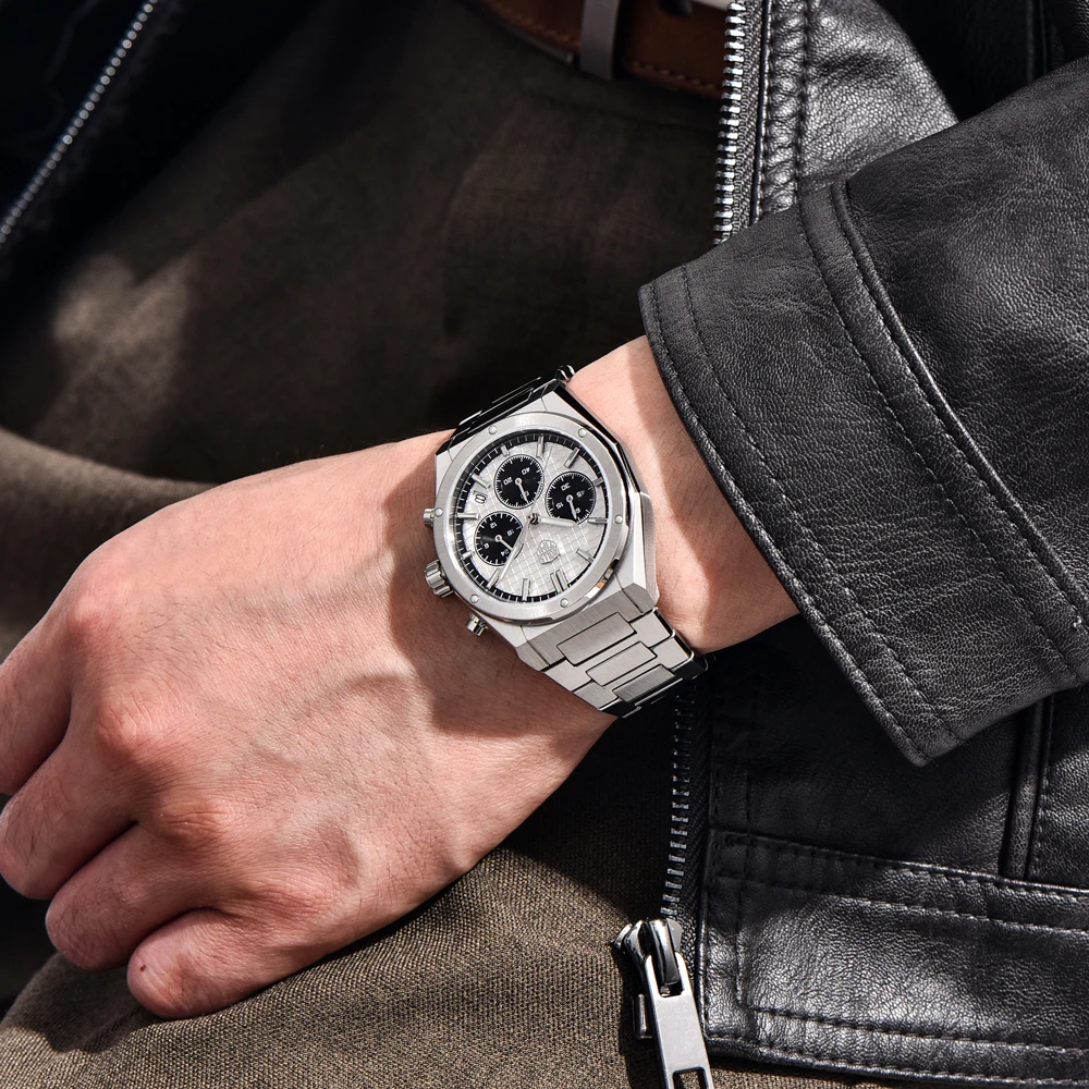RollsTimi 2026 New Panda Mens Watches Top Luxury Quartz Watch For Men Chronograph Sapphire Waterproof Luminous Man Sport Clock