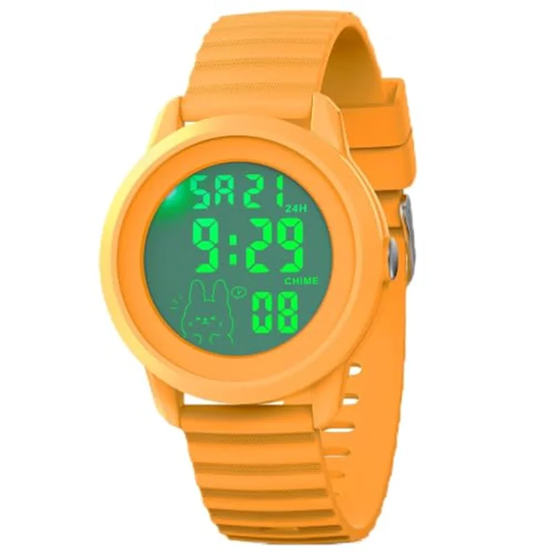 Kids Digital Watch 7 Colors 50M Waterproof Sport Alarm Children Digital Watch For Boys Girls 7-15 Fashion Silicone Strap